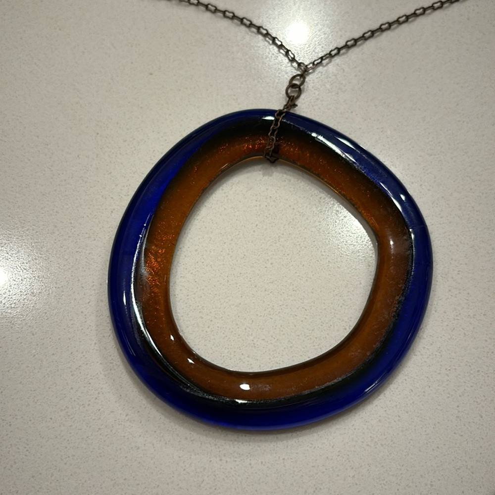 Vintage glass ring necklace